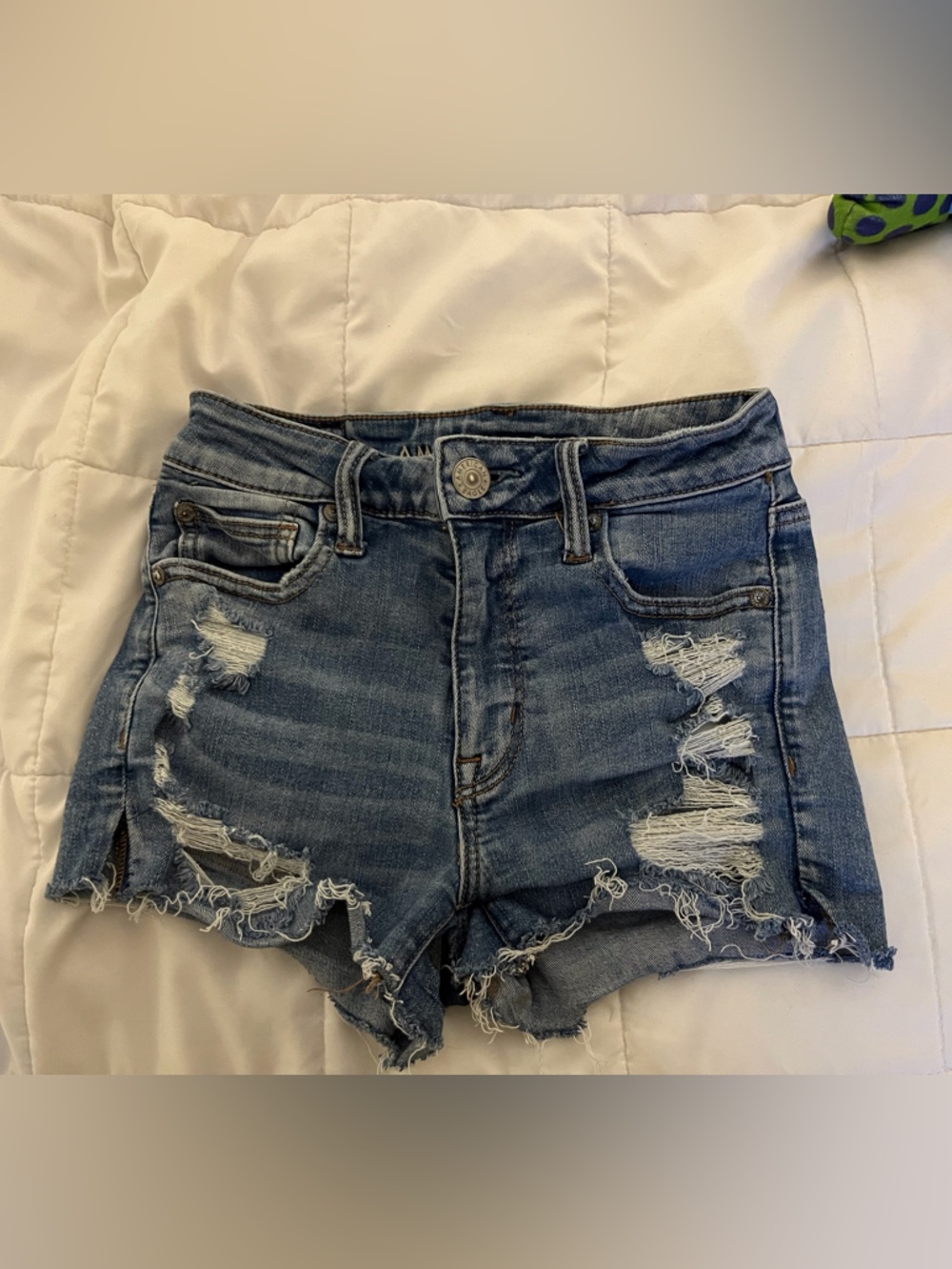 American Eagle Outfitters Distressed Light Blue Denim Cutoff Shorts